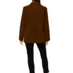 Womens Leather Brown Blazer Back