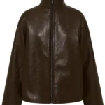 Womens Leather Jacket Dark Brown