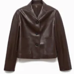 Womens Leather Jacket Dark Brown