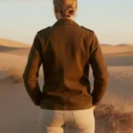 Womens Moleskin Olive Field Jacket Back