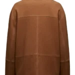 Womens Suede Leather Jacket Brown Back