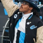 Carolina Panthers Cam Newton Beige And Black Jacket