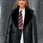 Haley Lu Richardson NYC 2026 Shearling Leather Coat