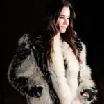 Kyle Richards NYC 2026 Cream And Black Fur Jacket