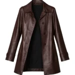 Los Angeles Kendall Jenner Brown Leather Coat