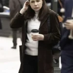 Maura Tierney Law and Order Suede Brown Leather Coat