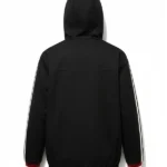 Mens Hooded Black Bomber Jacket Back