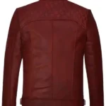 Men's Spanish Red Leather Jacket Back