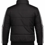 Mens Striped Black Puffer Quilted Jacket Back