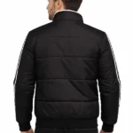Mens Striped Black Quilted Puffer Jacket Back