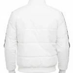 Mens Striped White Puffer Quilted Jacket Back