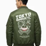 Mens Tokyo Ghoul Green Bomber Jacket Back