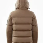Mens Winter Brown Hooded Jacket Back