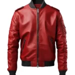 Mens_Stylish_Red_Bomber_Leather_Jacket
