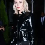 NYC 2025 Lucy Boynton Black Leather Jacket