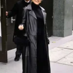 NYC 2025 Olivia Holt Black Leather Coat