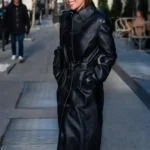 NYC 2026 Emilia Clarke Leather Trench Coat