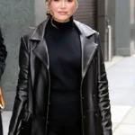 NYC Olivia Holt Black Leather Coat