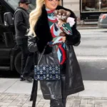 NYC Paris Hilton Leather Coat Black