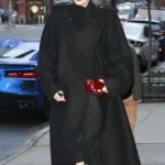 NYC Sophie Turner 2026 Street Style Black Wool Coat