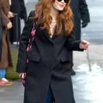 New York Street Style 2026 Sadie Sink Wool Black Coat