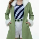 One Piece Miss Wednesday Green Shearling Coat