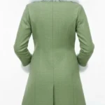 One Piece Miss Wednesday Green Shearling Coat Back