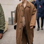 Orient Express Lily Collins Brown Cotton Coat