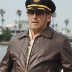 Palm Royale S02 Josh Lucas Brown Leather Jacket