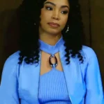 RhonniRose Mantilla Beyond the Gates Blue Leather Jacket