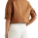 The Twelve Dates ‘Til Christmas Mae Whitman Brown Jacket Back