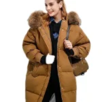 Women Fur Hooded Long Coat