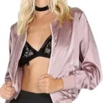 Womens Satin Bomber Jacket