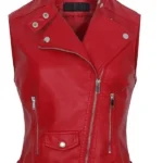 bomber motorcycle Red Leather jackets women