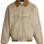 Adidas 2026 CNY Beige Suede Leather Jacket