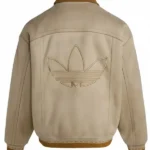 Adidas 2026 CNY Beige Suede Leather Jacket Back