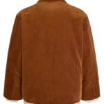 Adidas 2026 CNY Brown Striped Corduroy Pad Jacket Back