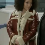 Beyond The Gates Eva Thomas Brown Shearling Coat