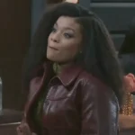 Beyond The Gates Eva Thomas Maroon Leather Jacket