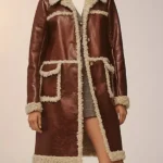 Beyond the Gates Ambyr Michelle Sherpa Trim Faux Leather Coat