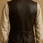 Captain Jack Sparrow Brown Leather Vest Back