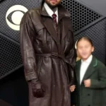 Chris Brown Grammy Awards 2026 Leather Coat