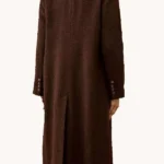 Claudia Winkleman The Celebrity Traitors Brown Wool Coat Back