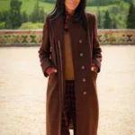 Claudia Winkleman The Celebrity Traitors Brown Wool Long Coat