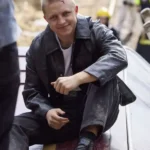 Holden Dwyer Home and Away Leather Black Jacket