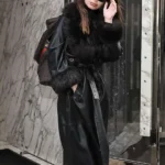 NYC 2026 Emily Ratajkowski Black Leather Coat