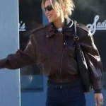 NYC Bella Hadid Brown Leather Jacket