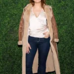 NYFW 2026 Bailee Madison Shearling Leather Coat