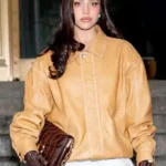 NYFW Emilia Mernes Leather Brown Jacket