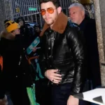 Nick Jonas NBC Studios Shearling Leather Jacket